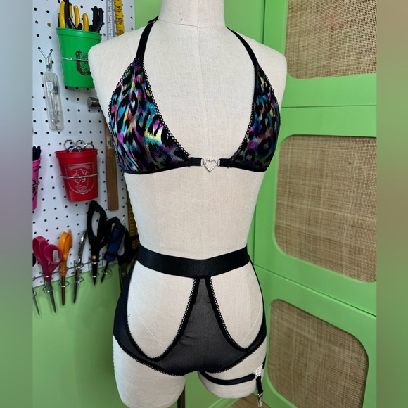 Rainbow Leopard Triangle Bralette - Picture 4 of 6